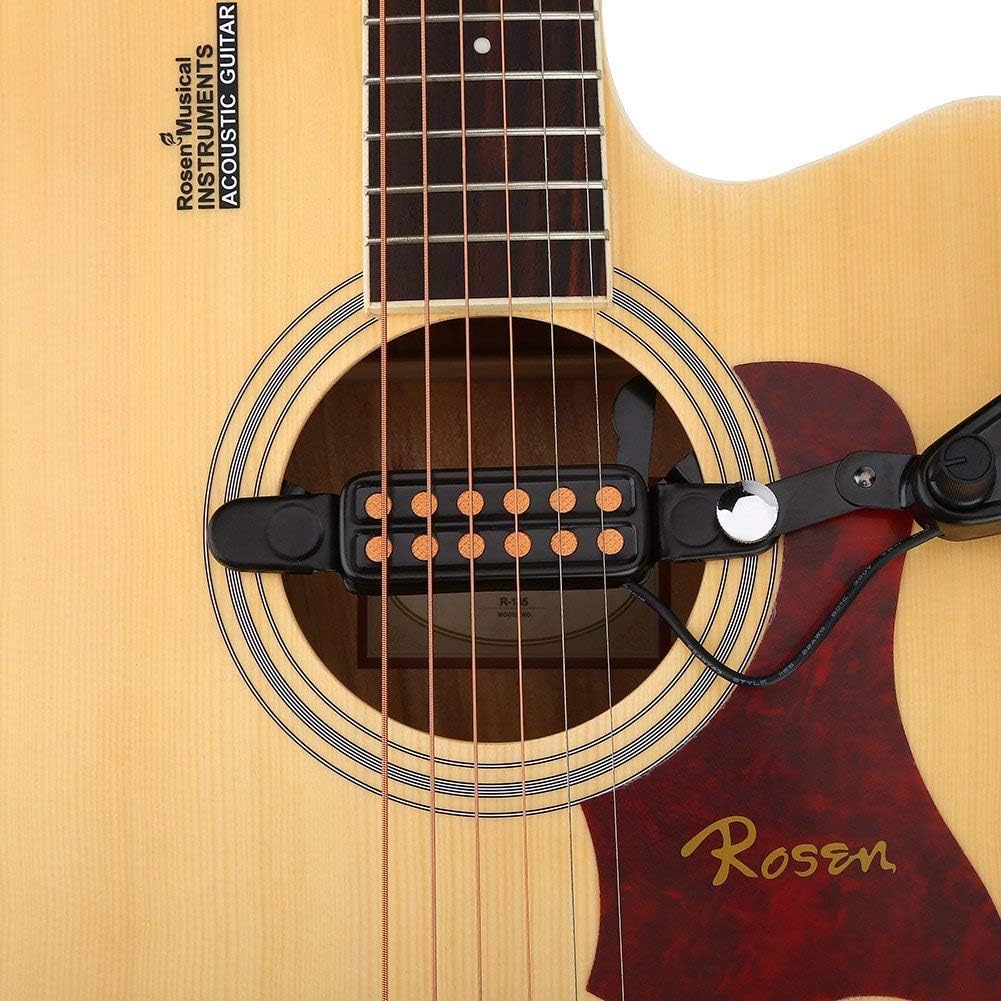 Tonabnehmer für Akustikgitarre, magnetischer Wandler mit 12 Löchern für Akustikgitarre mit Stimm-Set