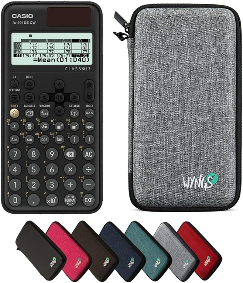 CALCUSO Sparpaket: Casio FX-991DE CW ClassWiz technisch-wissenschaftlicher Schulrechner + WYNGS Schu