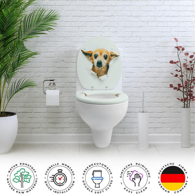 SANFINO® Premium WC Sitz mit Absenkautomatik – hochwertige Toilettendeckel aus Holz, viele bunte Mot