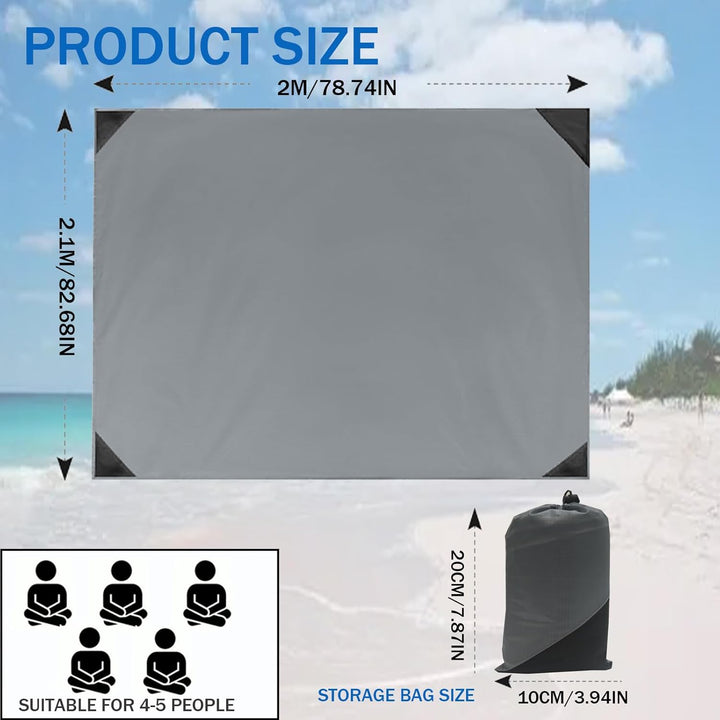 Picknickdecke 200x210cm,Ultraleicht Tragbare Stranddecke,4 Befestigung Ecken Sandabweisende Camingde