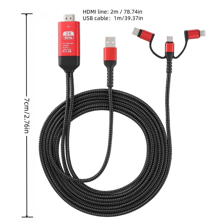 Telefon zu HDTV Adapterkabel, 3 in 1 USB Adapterkabel, Unterstützung 1080P Auflösung, für Fernseher