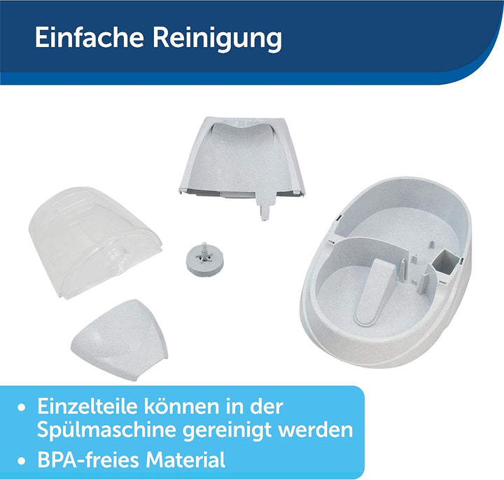 PetSafe - Drinkwell Platinum Wasserbrunnen für Hunde und Katzen, 5 l, Wasserspender für Haustiere, e