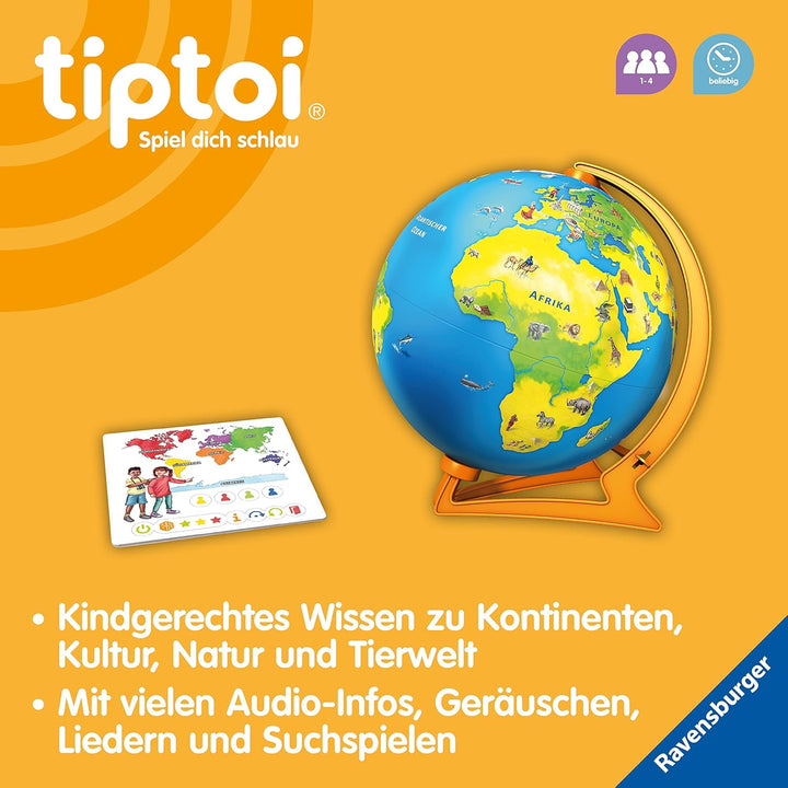 Ravensburger tiptoi 00115 - Mein interaktiver Junior Globus - Kinderspielzeug ab 4 Jahren