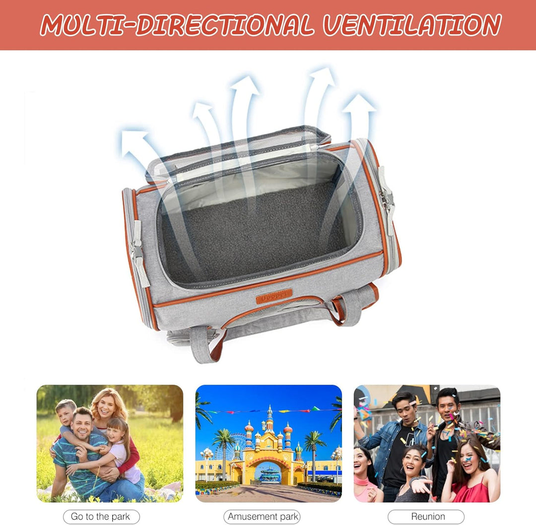 PETCUTE Transportbox Katze und Hunde,Katzentransportbox mit Abnehmbare Matte,Faltbare Atmungsaktiv K