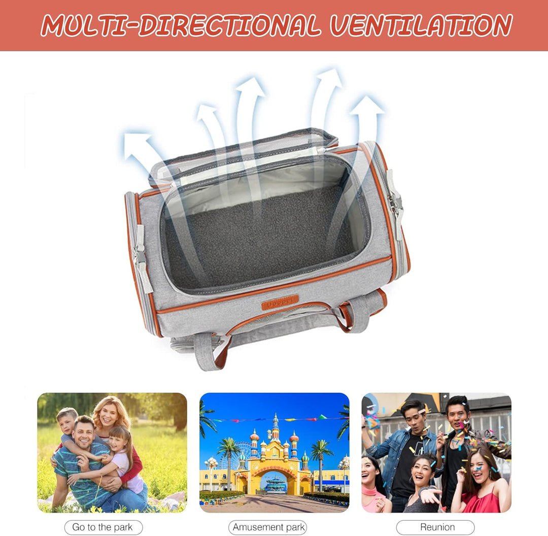 PETCUTE Transportbox Katze und Hunde,Katzentransportbox mit Abnehmbare Matte,Faltbare Atmungsaktiv K