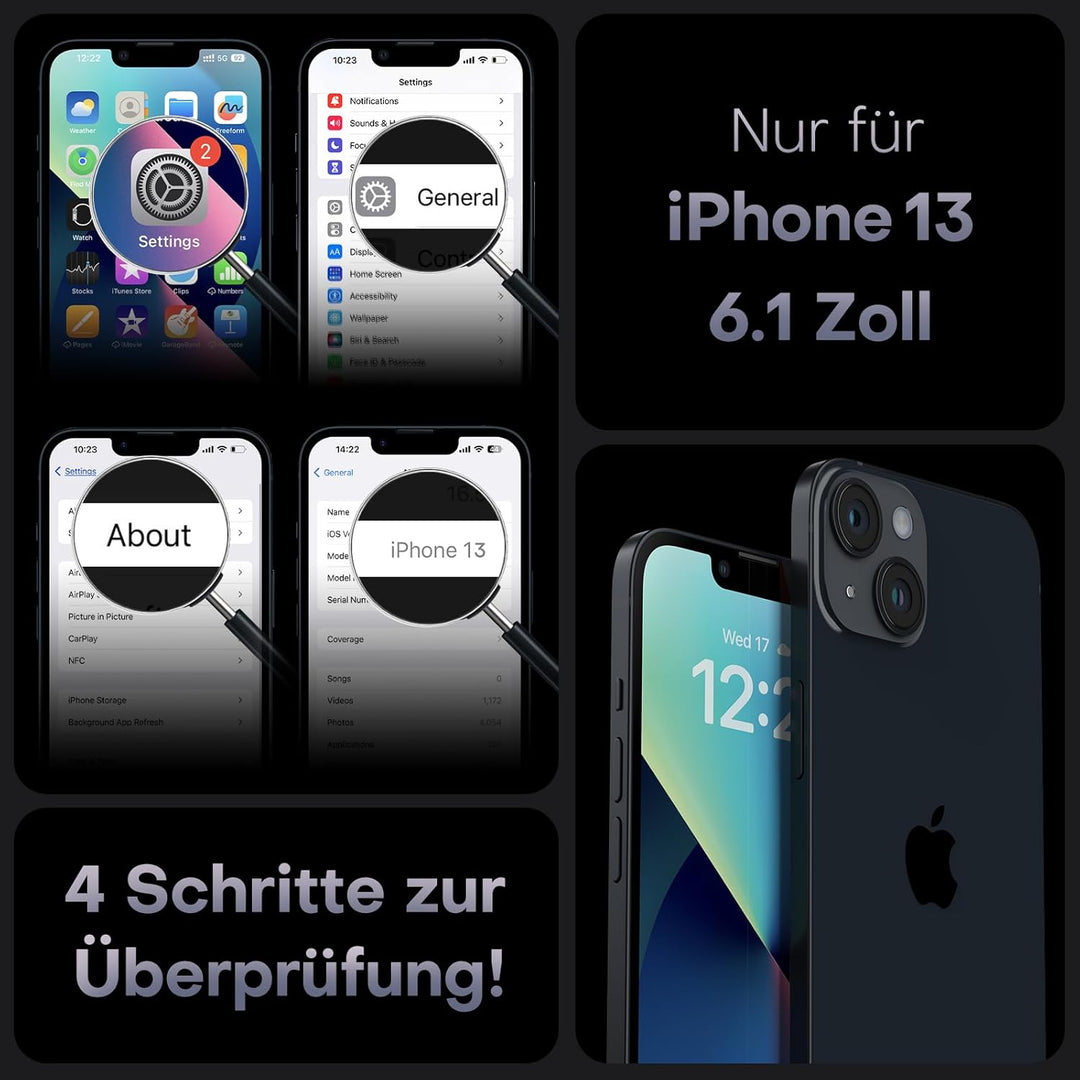 TOCOL 3 in 1 für iPhone 13 Hülle für MagSafe, Vollständiger Kameraschutz Stossfest Kratzfest Magneti