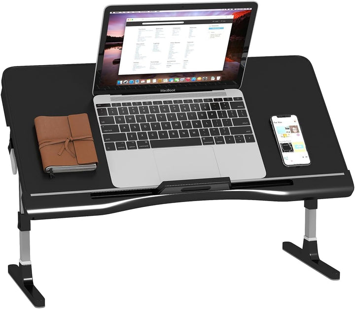 Höhenverstellbarer Laptoptisch – Winkelverstellbarer Lapdesk bis 17 Zoll, Stabiler Betttisch mit Mau