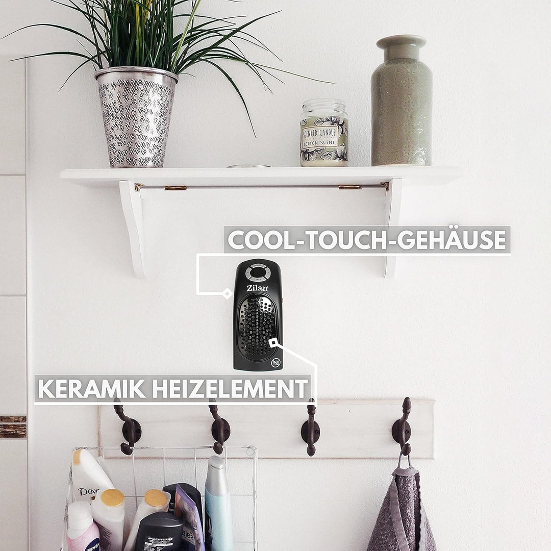Mini Heizlüfter | 12h Timer | Digitale LCD-Anzeige | 400 Watt | Mini Elektroheizung | Mobiler Heizlü