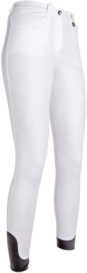 HKM 10539 Reithose Kate, Silikon-Kniebesatz Damenreithose Mädchenreithose 116-48 Weiss 34, Weiss 34