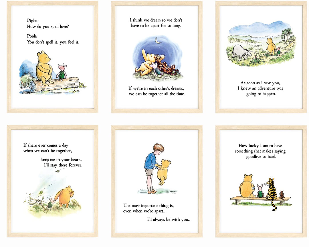 bumbleboo Klassische Winnie the Pooh Kinderzimmer-Wanddekoration, Winnie Puuh-Druck, Winnie Puuh-Spi