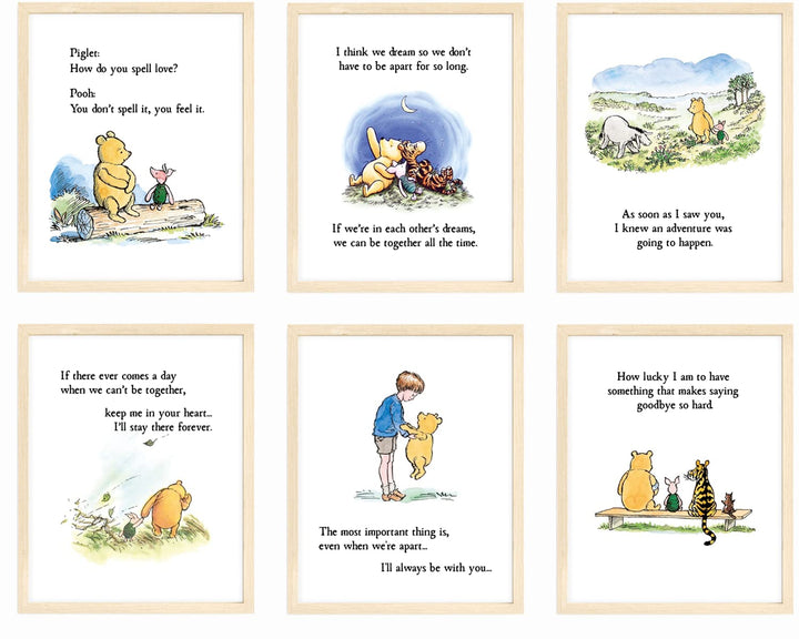 bumbleboo Klassische Winnie the Pooh Kinderzimmer-Wanddekoration, Winnie Puuh-Druck, Winnie Puuh-Spi