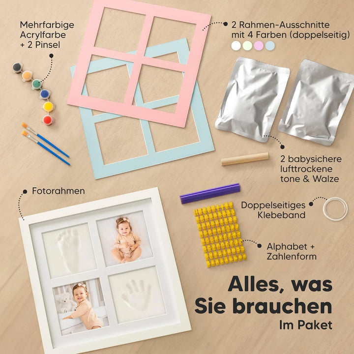 Baby Handabdruck und Fussabdruck Set - Baby Fussabdruck Set, Gipsabdruck Baby Hand und Fuss, Baby Fu