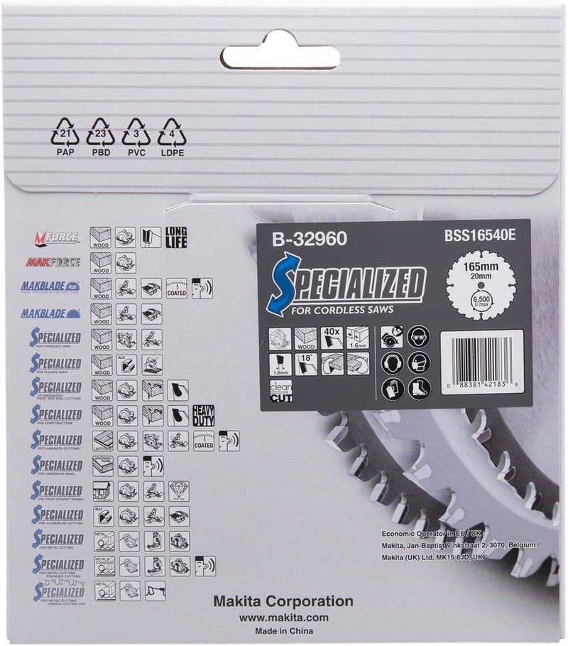 Makita B-32960 Kreissägeblatt Ø165/20 mm, 40Z