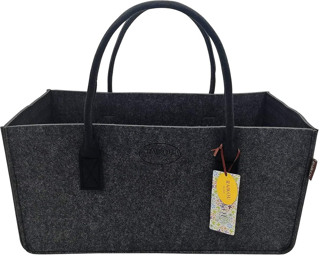 RAIKOU KULT Filz-Tasche Shopper NEU Filzkorb Einkaufstasche Henkeltasche Zeitungskorb Stabile Kaminh