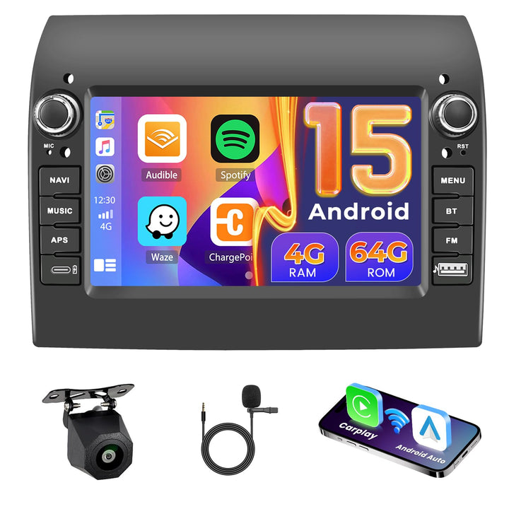 Hikity 4+64GB Autoradio Android 15 für FIAT Ducato/Citroen Jumper/Peugeot Boxer mit 7-Zoll-Touchscre