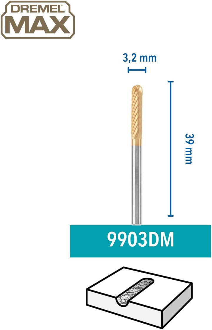 Dremel MAX Wolframkarbid-Hochgeschwindigkeits-Fräsmesser (9903DM) Hochgeschwindigkeits-Fräsmesser mi