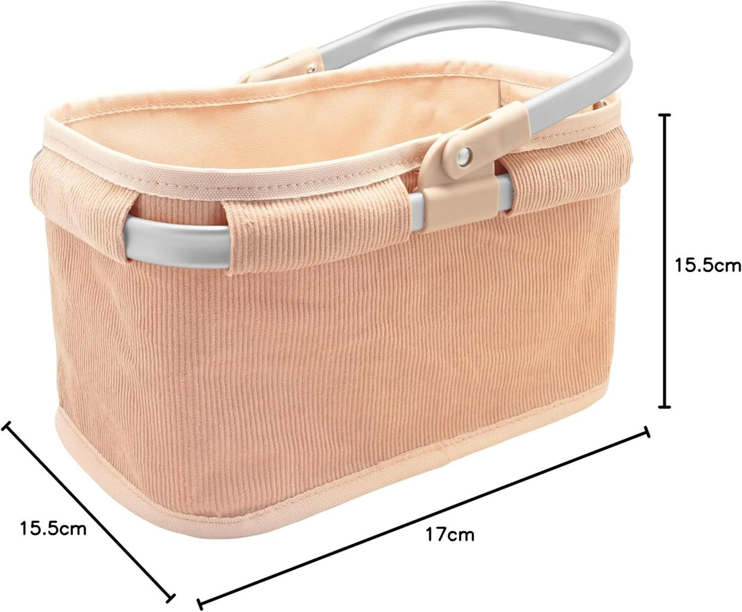 tanner DER KLEINE KAUFMANN TANNER Deco - Tragekorb aus Cord „Peach Blossom“ (Abmessung 28 x 17 x 15,