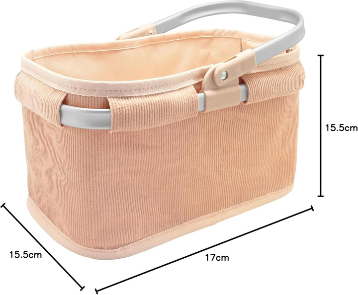 tanner DER KLEINE KAUFMANN TANNER Deco - Tragekorb aus Cord „Peach Blossom“ (Abmessung 28 x 17 x 15,