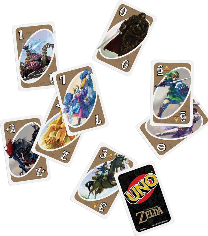Mattel Games UNO The Legend of Zelda, Kartenspiel für den Familienabend mit Grafiken aus The Legend