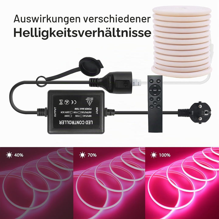 750W LED Streifen Dimmer Controller, 230V Plug-in Schalter Dimmer mit 12-Tasten Fernbedienung, Zeits