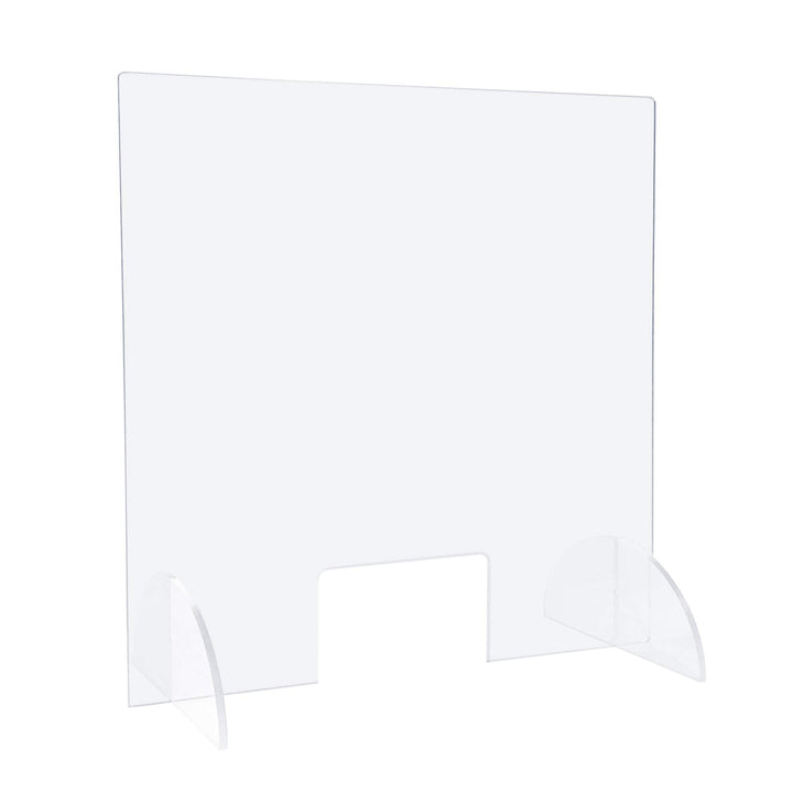 Spuckschutz (65 x 90 cm) als Schutzwand und Schutzscheibe aus PLEXIGLAS® mit Durchreiche 65.0 x 90.0