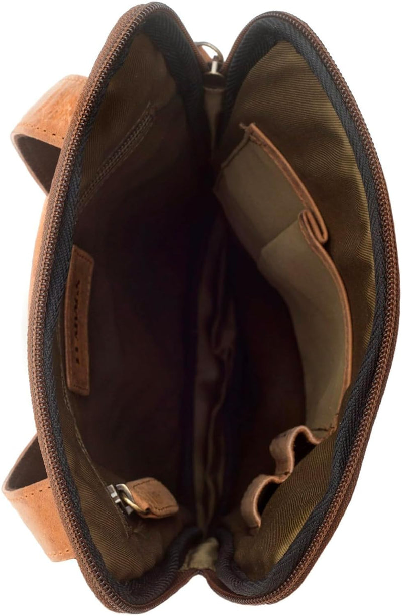 LEABAGS Leder Umhängetasche Herren & Damen I Messenger Bag mit Schultergurt I Schultertasche I Arbei