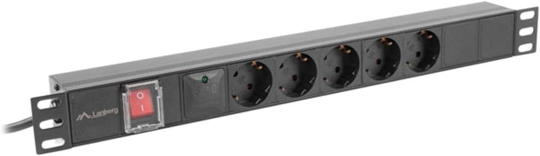 Lanberg PDU 19" 1U 16A 2M 5X SCHUKO OUTLETS Black