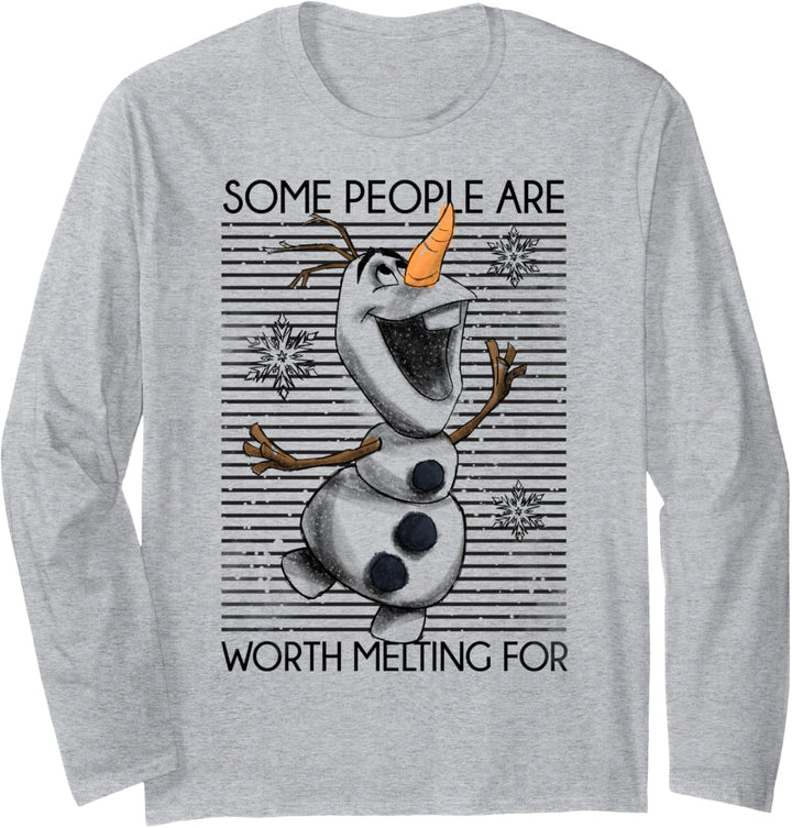 Disney Frozen Olaf Some People Are Worth Melting For Lines Langarmshirt