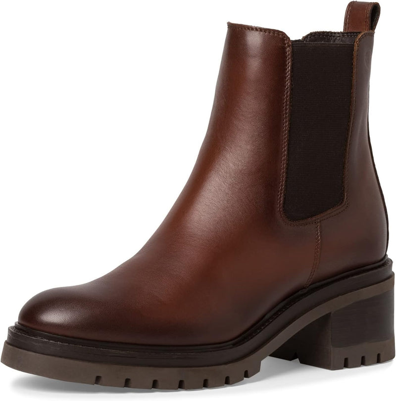 Tamaris Damen Chelsea Boots, Frauen Stiefeletten,TOUCHit-Fussbett 39 EU Braun Cognac, 39 EU Braun Co