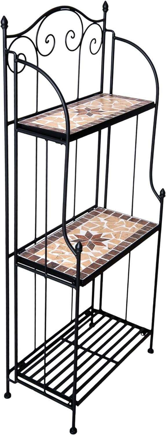 dszapaci Blumentreppe Mosaik 115cm hoch 45cm breit Pflanztreppe Wandregal Garten Metall Mosaik Blume