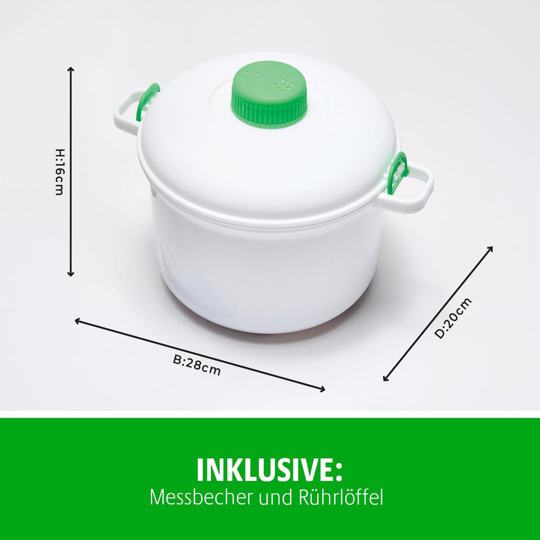 Basilico® Mikrowellen Schnellkochtopf 2,8L mit Dampfventil, Schnellkochtopf & Pressure Cooker für di