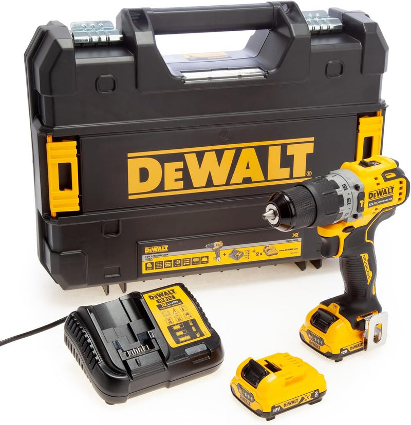 DEWALT 12V 2-Gang Akku-Schlagbohrschrauber DCD706D2 (2.0Ah, bürstenlos, mit Vollmetallgetriebe & 15-