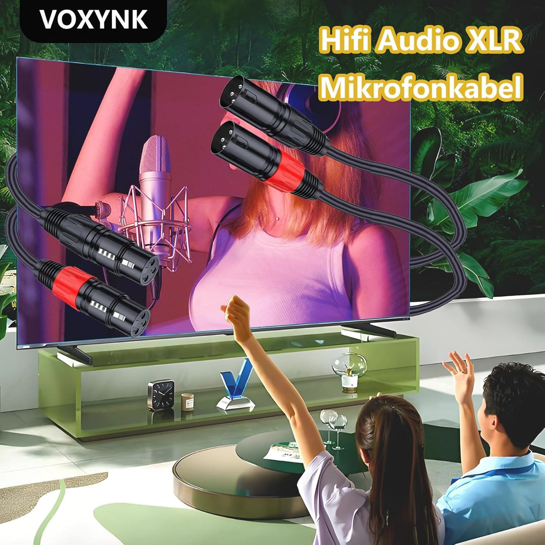 XLR Kabel 2m-2 Pack Mikrofonkabel XLR Stecker auf XLR Busche Kabel Kompatibel mit Mikrofone oder and