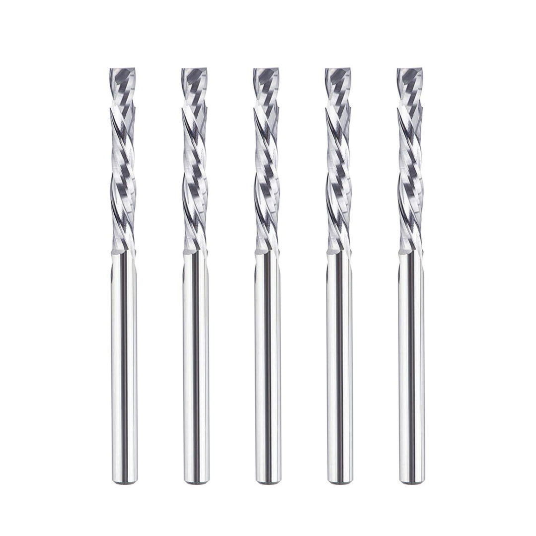 SpeTool 5 Stück Kompressions CNC Spiralfräser 3,175mm (1/8 Zoll) Schnittdurchmesser Schaft 22 mm Sch
