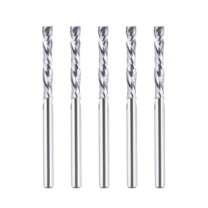 SpeTool 5 Stück Kompressions CNC Spiralfräser 3,175mm (1/8 Zoll) Schnittdurchmesser Schaft 22 mm Sch