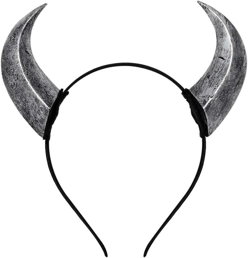 keland Maleficent Hörner Haarreif Tiefling Hörner Kopfschmuck Teufelshörner Halloween (G-Grau), G-gr