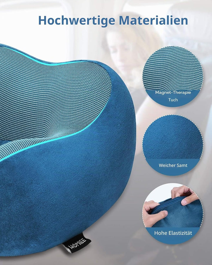 HOMIEE Reise Nackenkissen, Orthopädisches Nackenkissen Schlafen Memory Foam Stoff Ergonomisches Nack