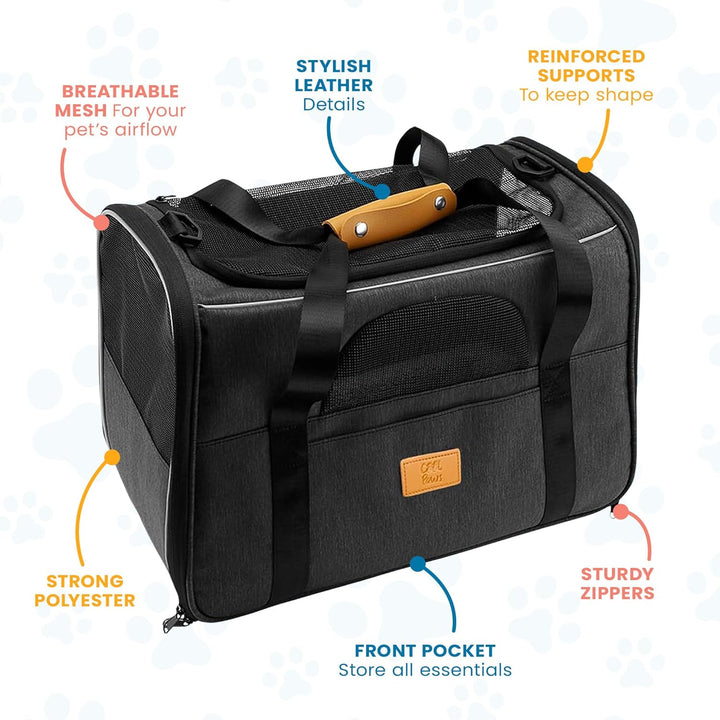 Haustier-Tragetasche für Katzen & kleine Hunde - Leichte, atmungsaktive Haustier-Reisetasche mit Net