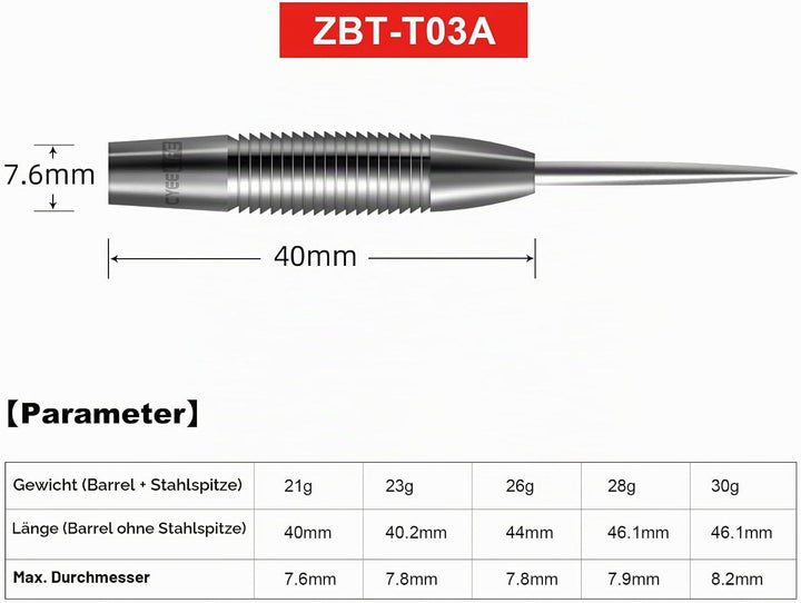 CyeeLife 21/22/23/24/26/28/30g Tungsten Steel Dart Barrels 90%,Schwarz/Silber/Blau,Erhältlich in Meh