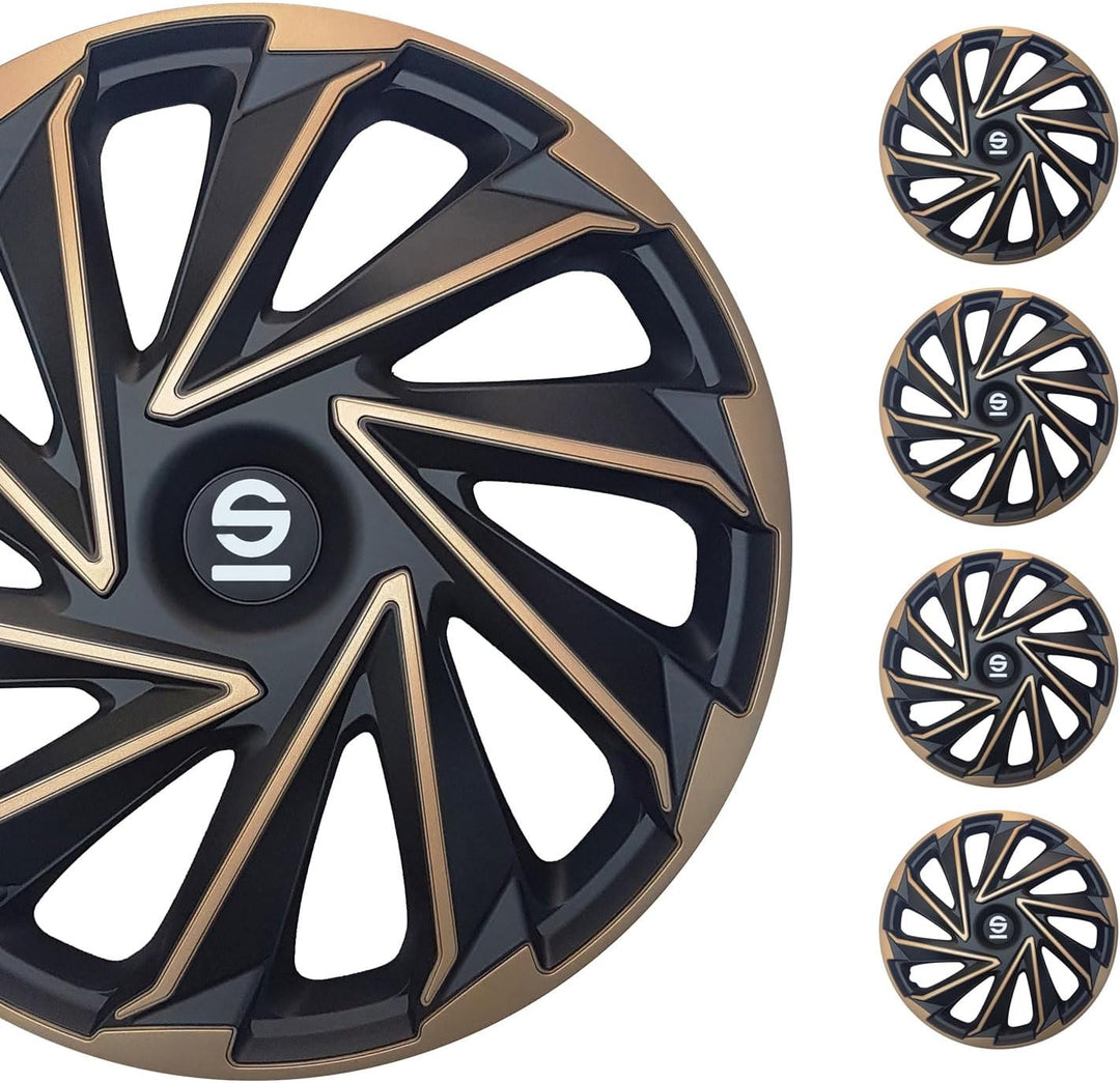 Sparco Radzierblenden Varese - 15-Zoll - Gold/Schwarz - Satz mit 4 Stück