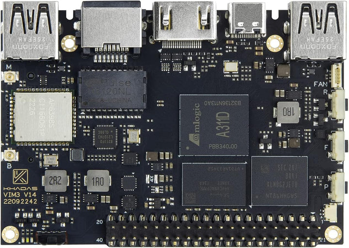 khadas VIM3 Pro Amlogic A311D Einplatinencomputer mit 5.0 Tops NPU, 16MB SPI Flash, PCIe und USB 3.0