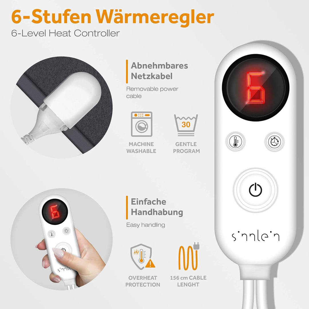 Wärmeunterbett aus Vlies 150 x 80 cm | elektrische Heizdecke mit Abschaltautomatik | Wärmedecke | Ti