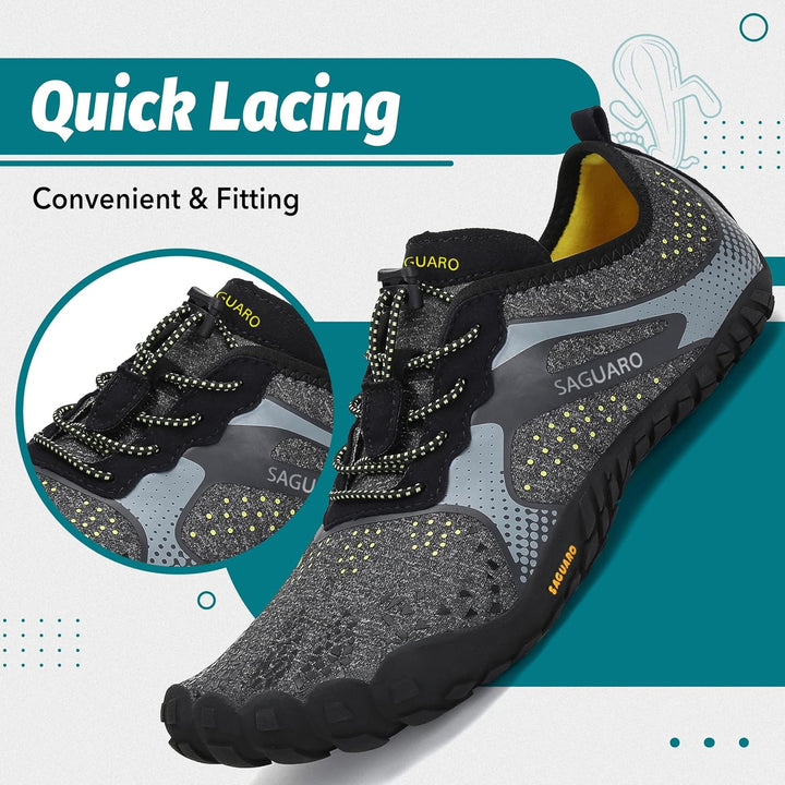 SAGUARO Unisex Barfussschuhe Outdoor Zehenschuhe mit Breite Zehenbox & Zero-Drop Sohle Gr.36-48 37 E