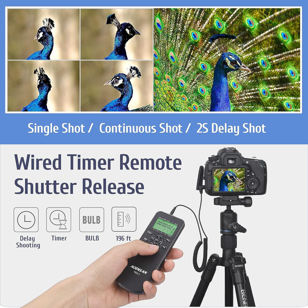 AODELAN Fernauslöser Kompatibel Mit Sony, Timer Remote Control Kabelfernauslöser Für Sony A900 A850