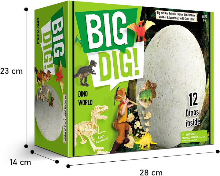 Dino Eier Ausgrabungsset für Kinder, Grosses Dino Ei zum Ausgraben mit 12 Dinosaurier Figuren, Archä