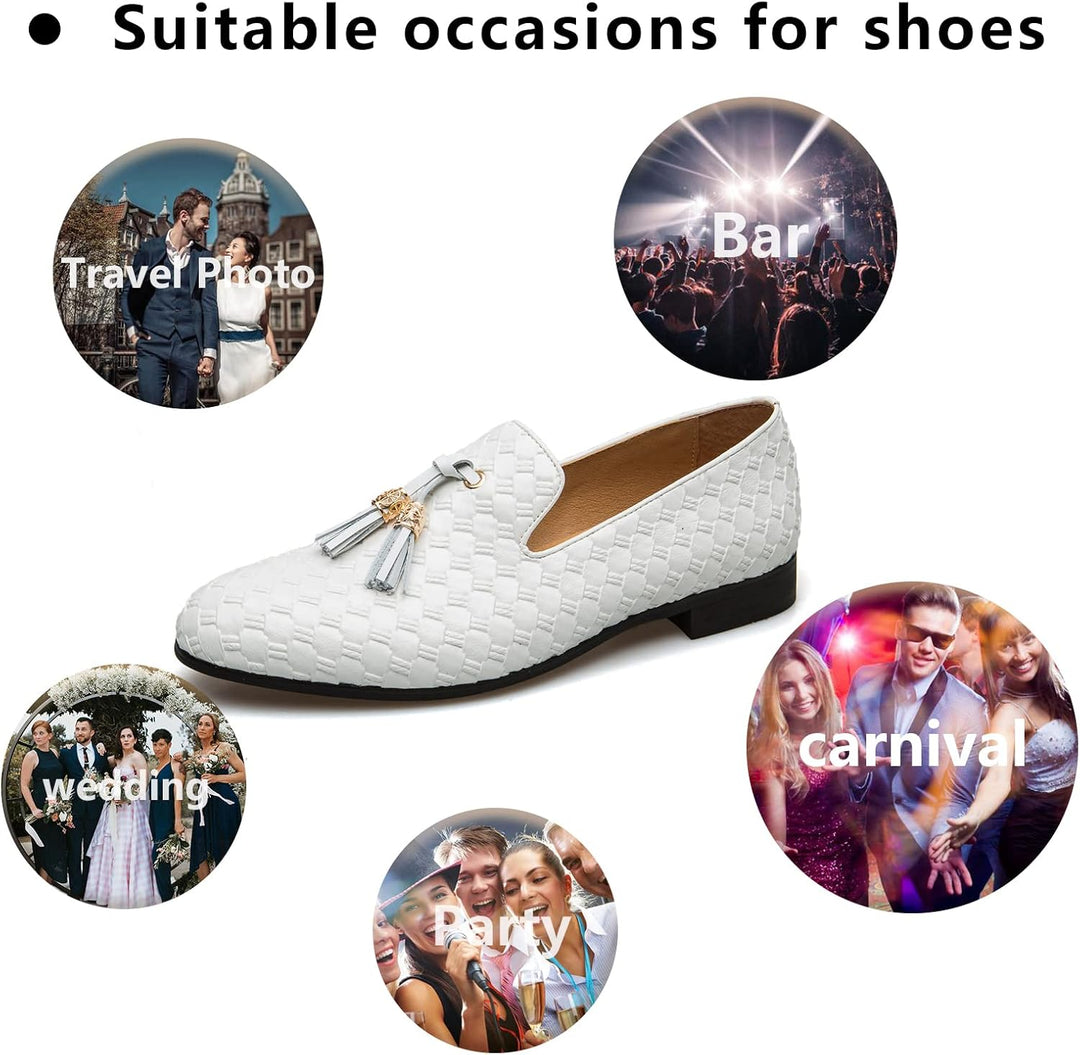 MEIJIANA Herren-Mokassins Business Schuhe Herren Schuhe Mokassins Slipper Herren 41 EU Weiss 04, 44