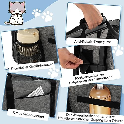 FANTASK Transportbox Mobil, Transporttasche mit Teleskopgriff & Rädern & kleine Tasche, klappbare Re