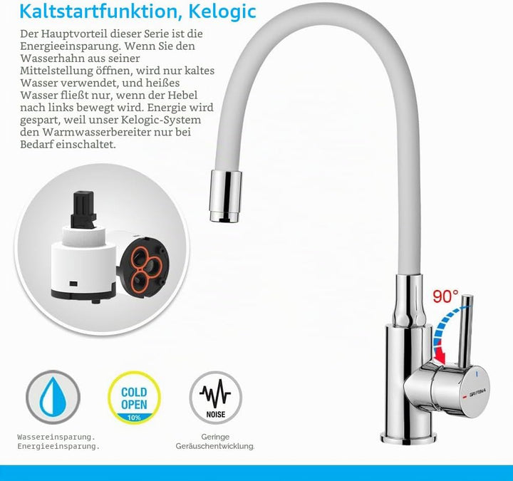 GRIFEMA GRIFERÍA DE COCINA-G4002-3 | Küchenarmatur - Wasserhahn Küche mit Flexibler Auslauf, Hoher A