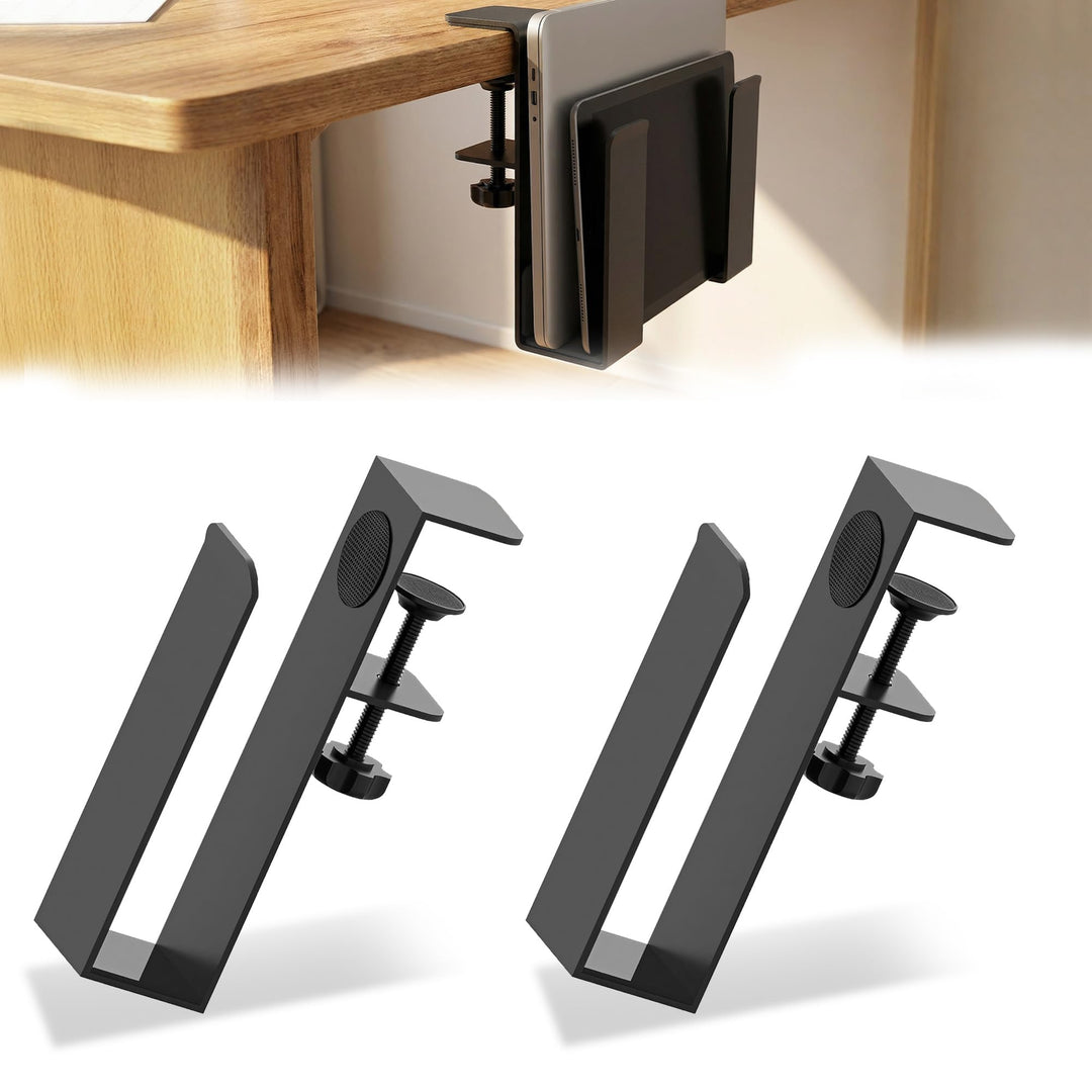 2 Stück Aufhängbarer Laptop Organizer: Verstellbare SchreibtischseiteLaptop-Halterung für Tablet Dok