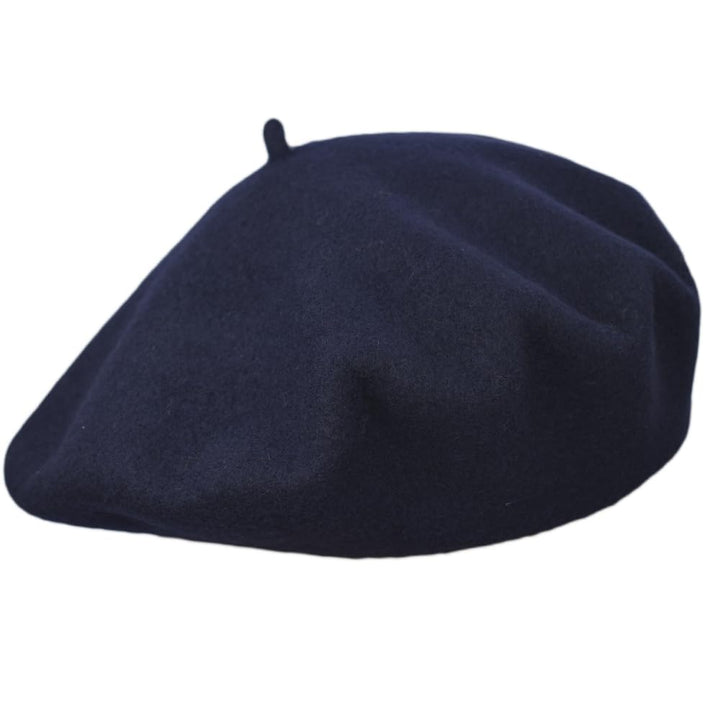 MELEGARI Baskenmütze für Damen | 100% Wolle | Roma Beret | Made in Italy Einheitsgrösse Dunkelblau 6